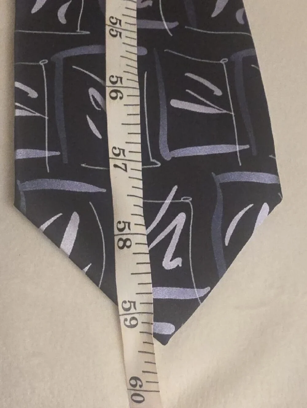 J. Garcia Silk Black Tie with Silver-Geometric Accents 3.5 Inches Wide